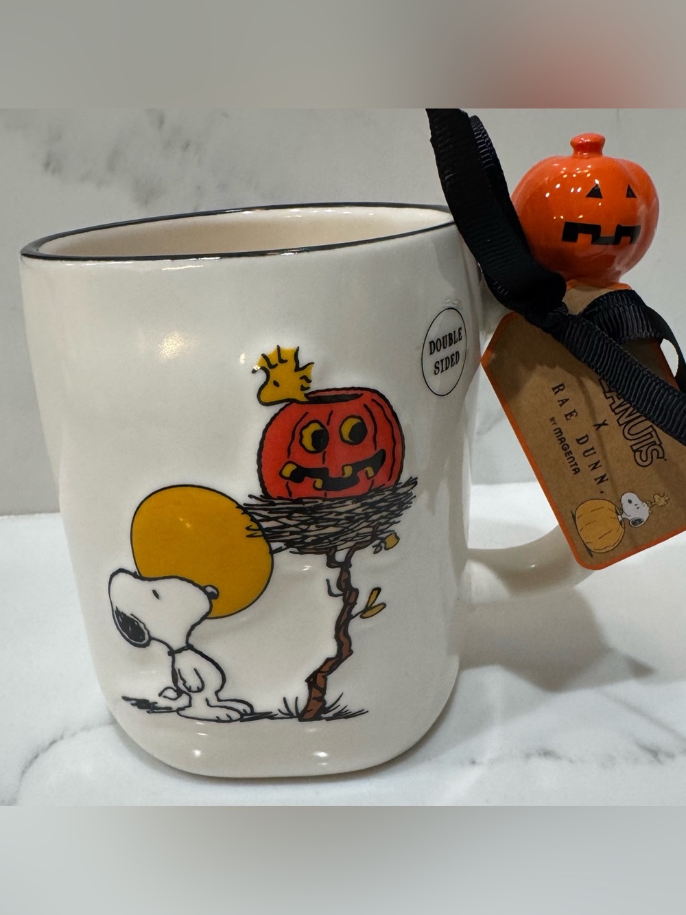 Rae Dunn Peanuts Halloween Coffee Mug “Spooky Season” Snoopy Woodstock Pumpkin